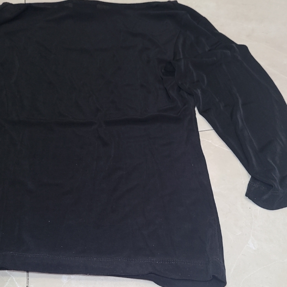 Chico's Traveler Elegant Black Cowl Neck Top - Picture 8 of 9